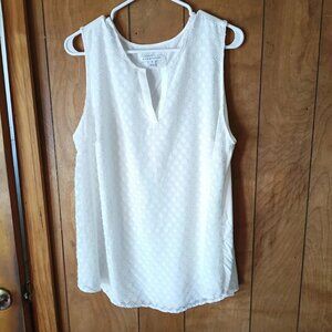 Hawthorn plus size womens white v neck sleeveless top size 2X